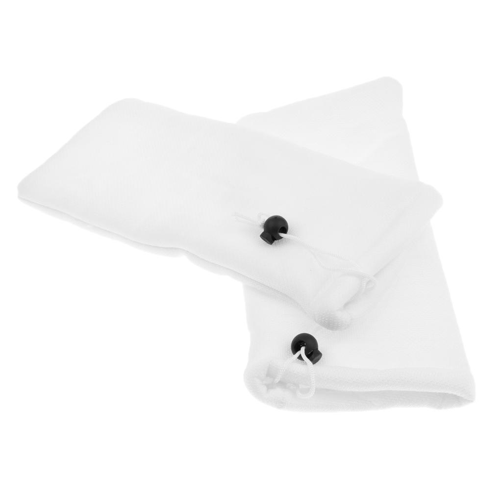 2X 2 pcs White Aquarium Tank Filter Bags Polyester Fish Tank Filter Sock Bags S