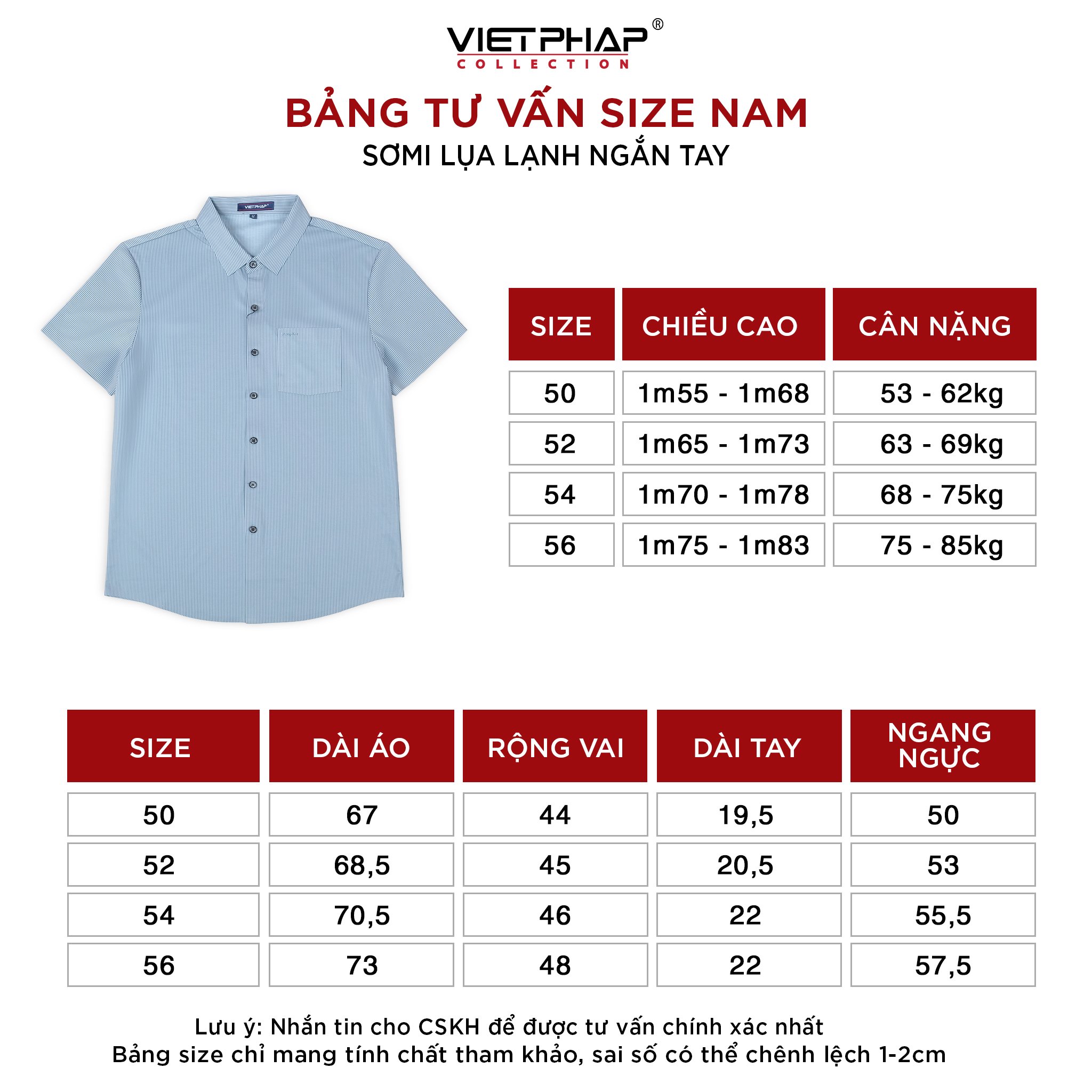 Áo Sơ Mi Nam Ngắn Tay VIỆT PHÁP Form Regular – Sơ Mi Lụa Lạnh, lịch lãm, sang trọng 11163