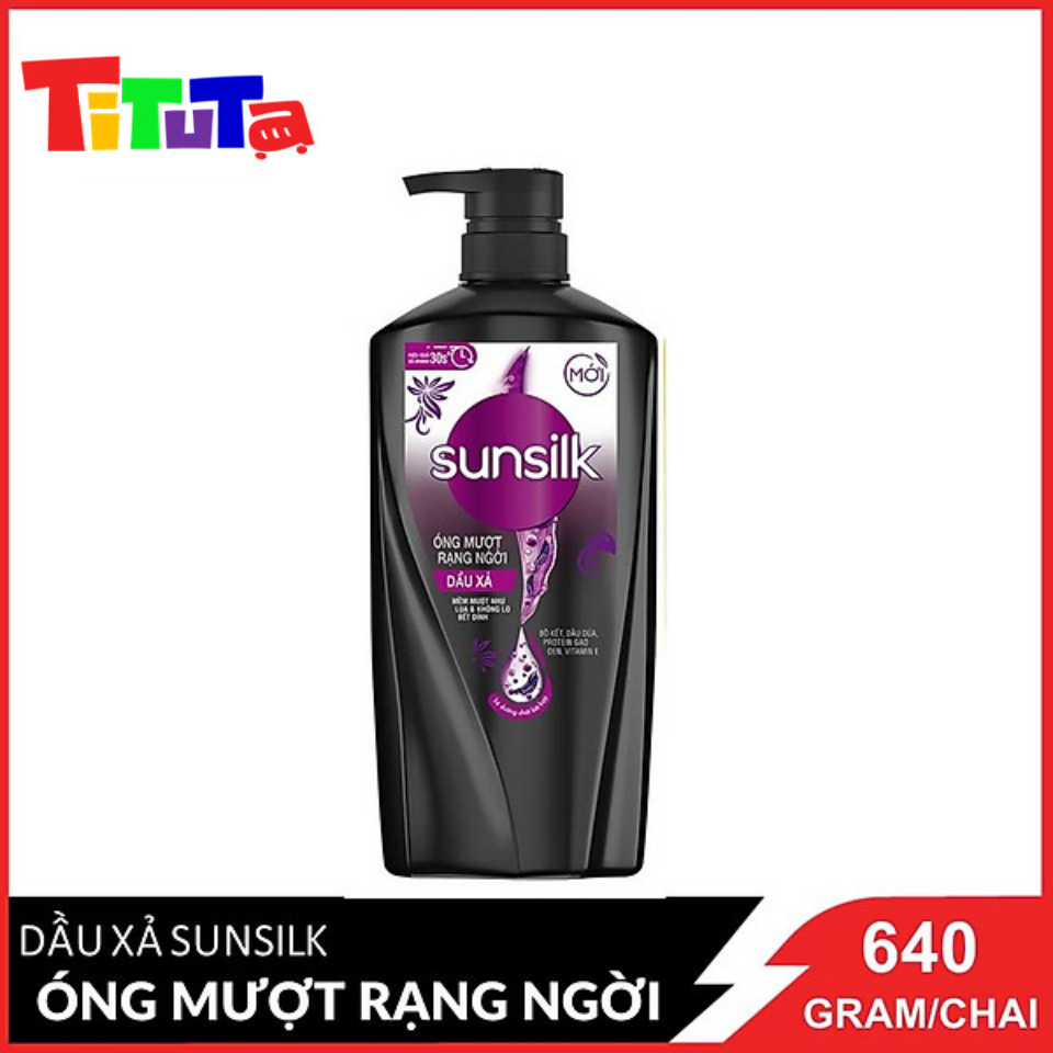 Dầu Xả Óng Mượt Rạng Ngời Sunsilk Mềm Mượt Như Lụa & Không Lo Bết Dính  640g