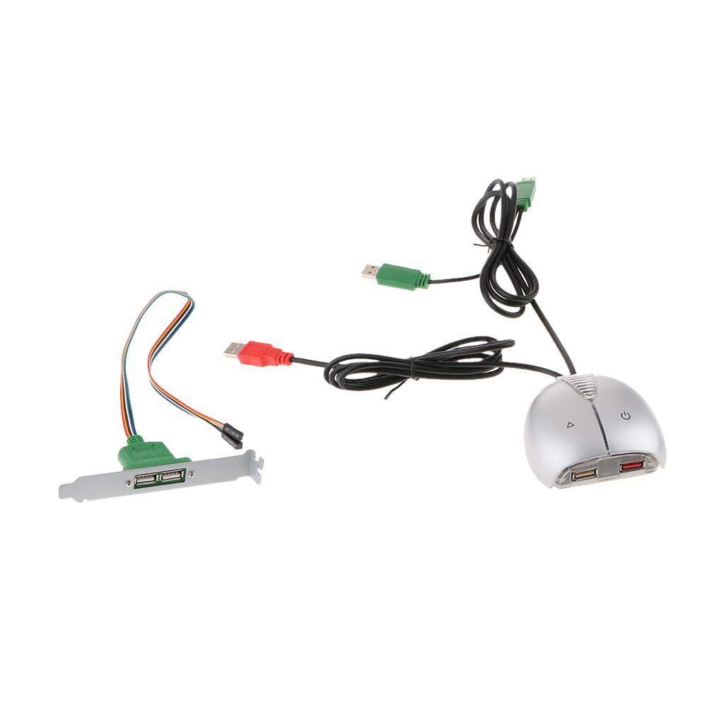 Desktop Computers Case Power Supply Reset HDD Button Switch + Dual USB Port