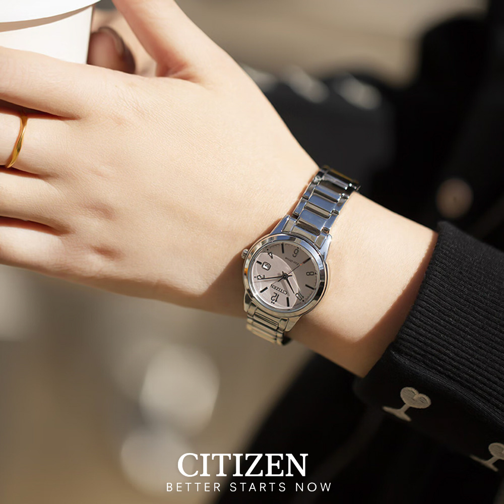 Đồng Hồ Nữ Citizen Eco-Drive Dây Thép Không Gỉ FE1241-71Z - Mặt Hồng (29.4mm)