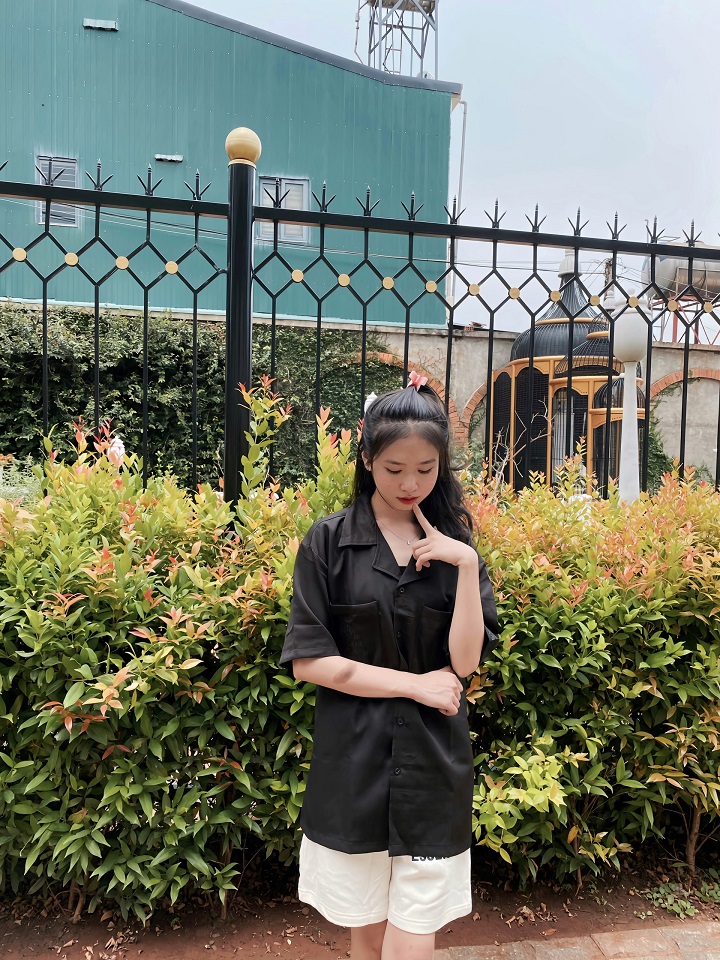 Áo sơ mi nam nữ tay lỡ , oversize chất vải kate lụa , logo thêu Hades form rộng unisex - Gin store