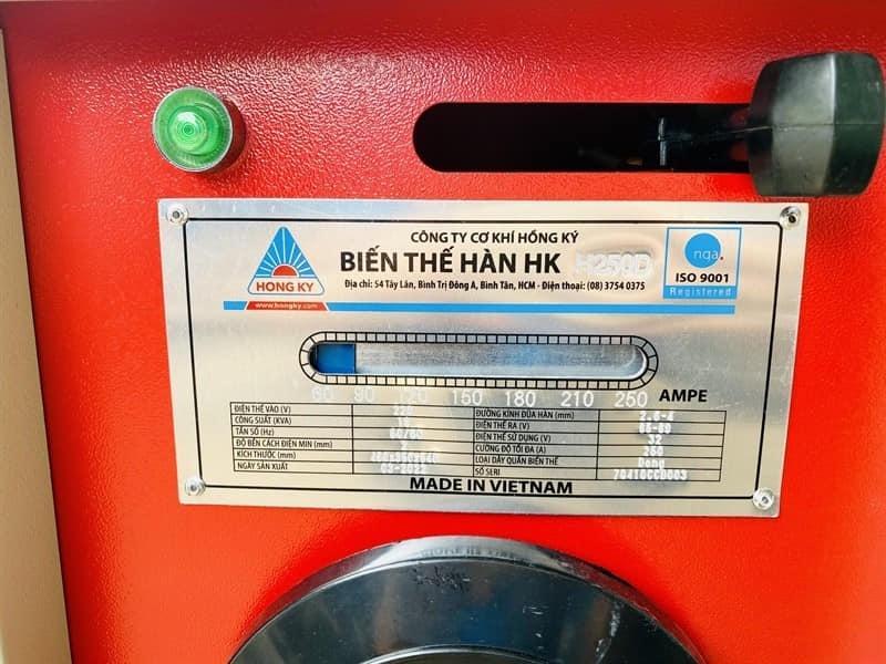 MÁY BIẾN THẾ HÀN 250A (ĐỒNG) HỒNG KÝ HK-H250D - HÀNG CHÍNH HÃNG