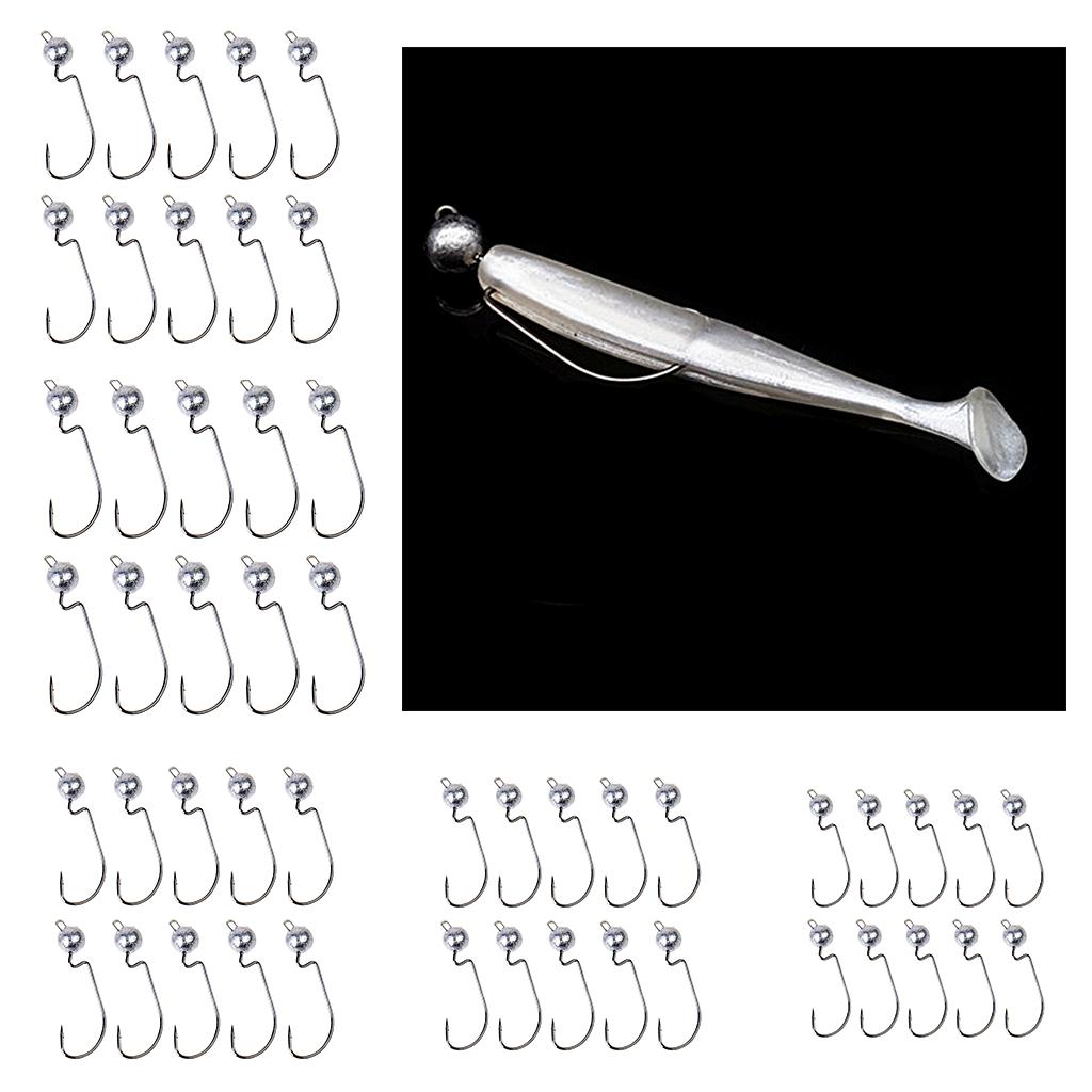 10pcs Weighted Fishing Hooks Crank Hook with Lead for Swimbaits 3.5g