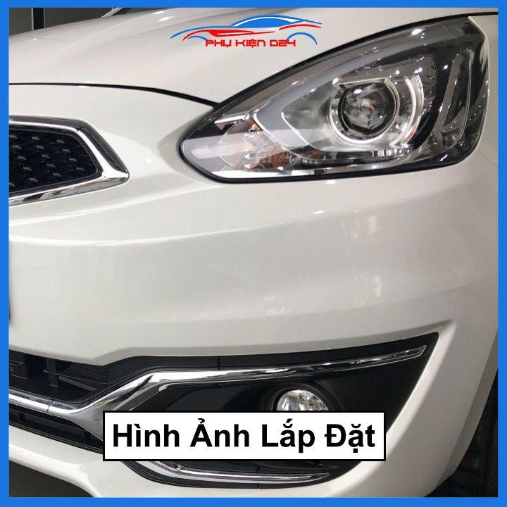 Ốp viền đèn pha hậu mạ crom Attrage 2015-2016-2017-2018-2019 chống trầy trang trí bảo vệ xe
