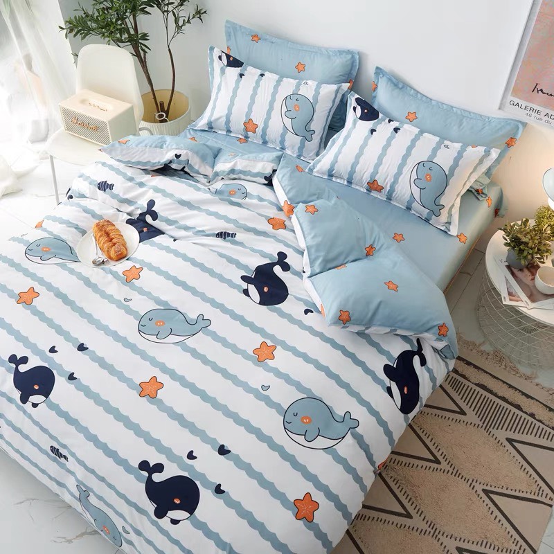 Bộ chăn ga gối cotton PL1 TẶNG 1 ÁO GỐI ÔM - tổng hợp nhiều mẫu