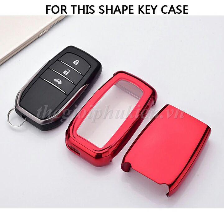 Ốp silicon bảo vệ chìa khóa cho xe Toyota Fortuner, Corolla Altis, Innova, Hilux, Yaris…kèm móc đeo INOX