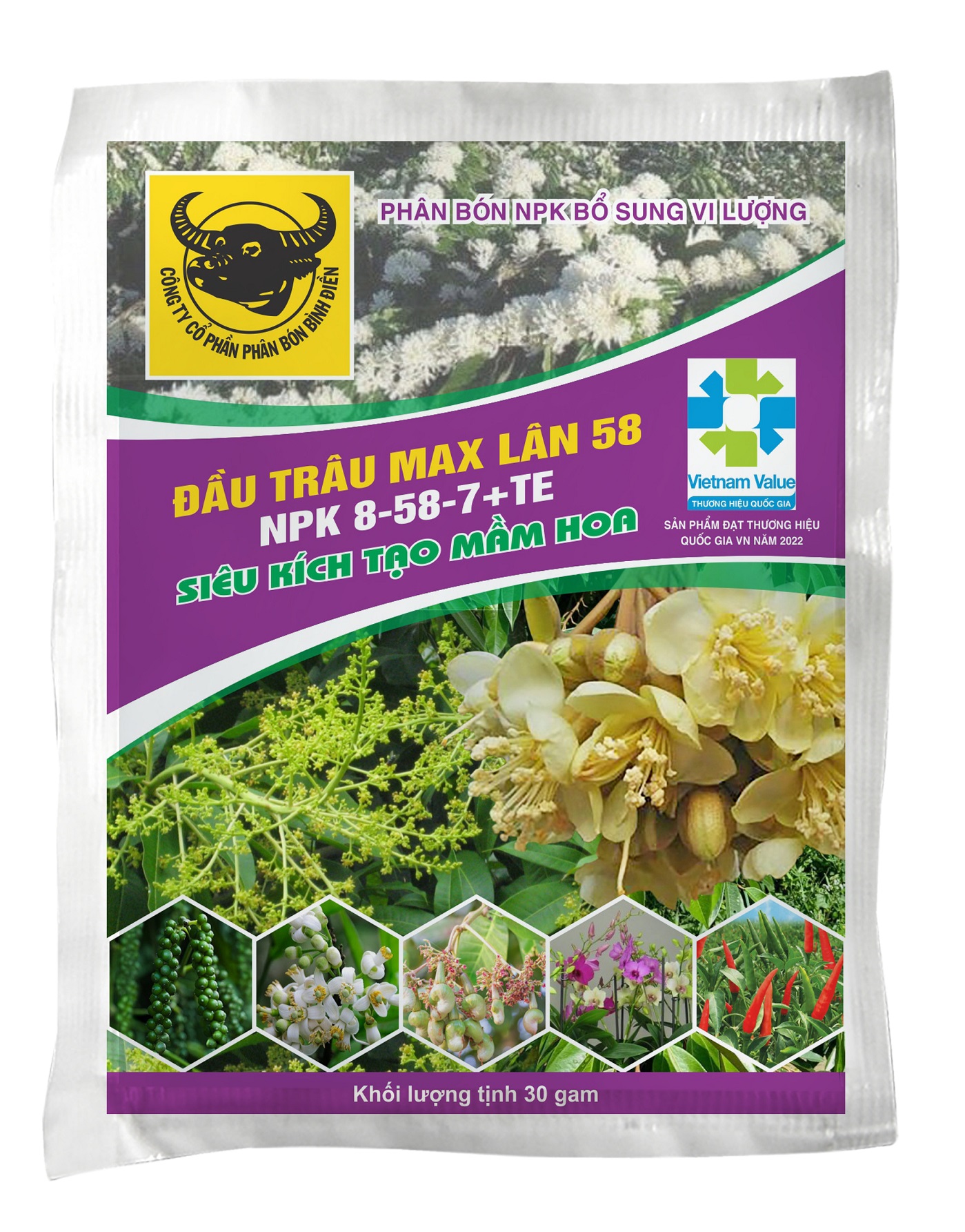 Phân bón Max Lân 58 siêu kích mầm hoa - ra hoa đồng loạt