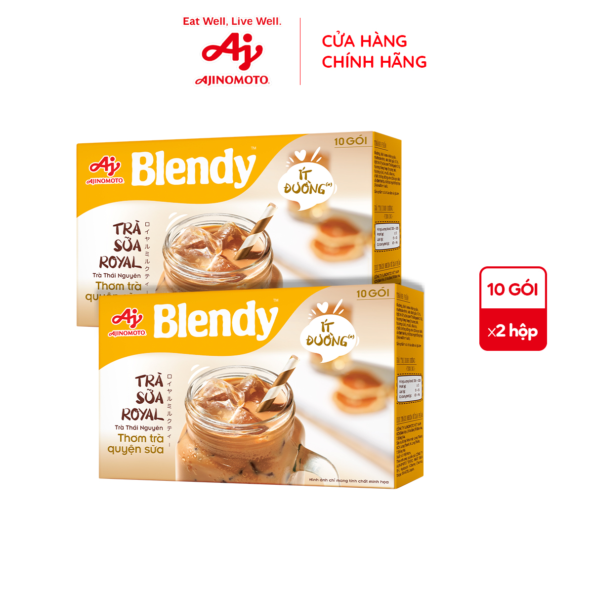 Combo 2 Hộp Trà sữa Royal Blendy® 144g/Hộp (1 Hộp 8 Gói)