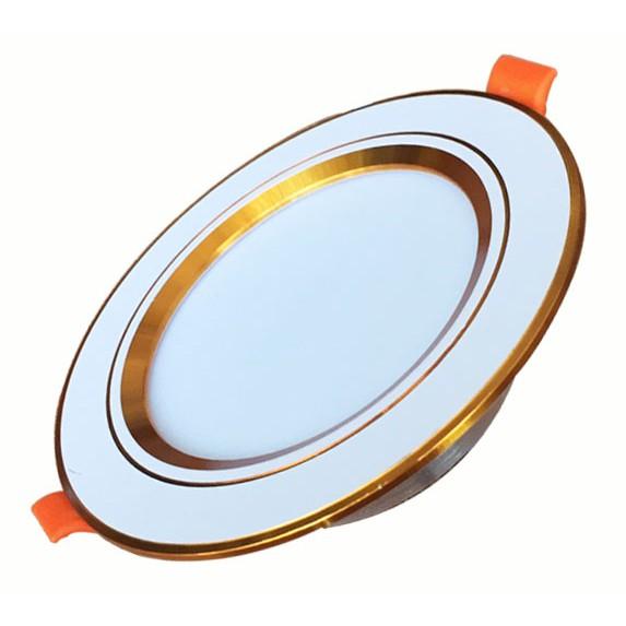 Đèn âm trần led 9W 3 chế độ màu đế đúc