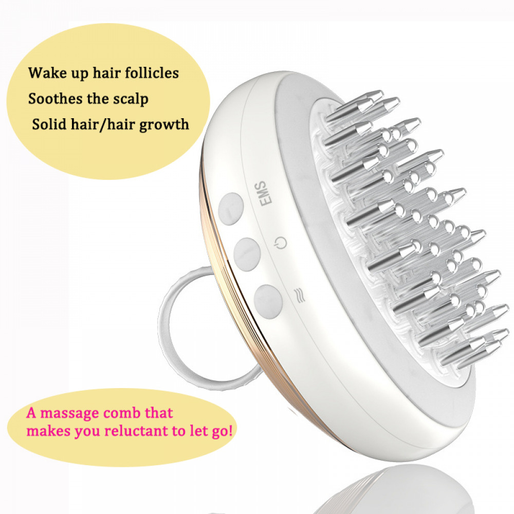 UbodyOasis Lược massage rung động vi dòng EMS Lược đèn LED đánh thức nang tóc ánh sáng đỏ Lược đánh thức da đầu bằng điện thông minh Dụng cụ lược chống rụng tóc