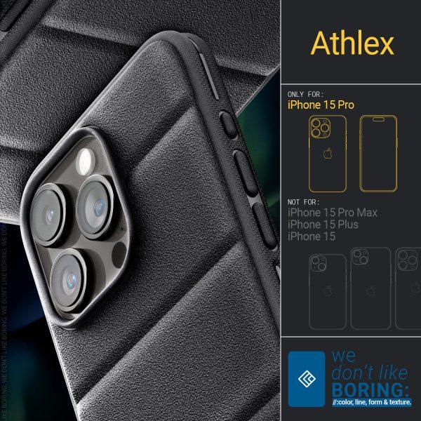 Ốp lưng cho iPhone 15 Pro/ 15 Pro Max Spigen Caseology Athlex Active Black - Hàng chính hãng