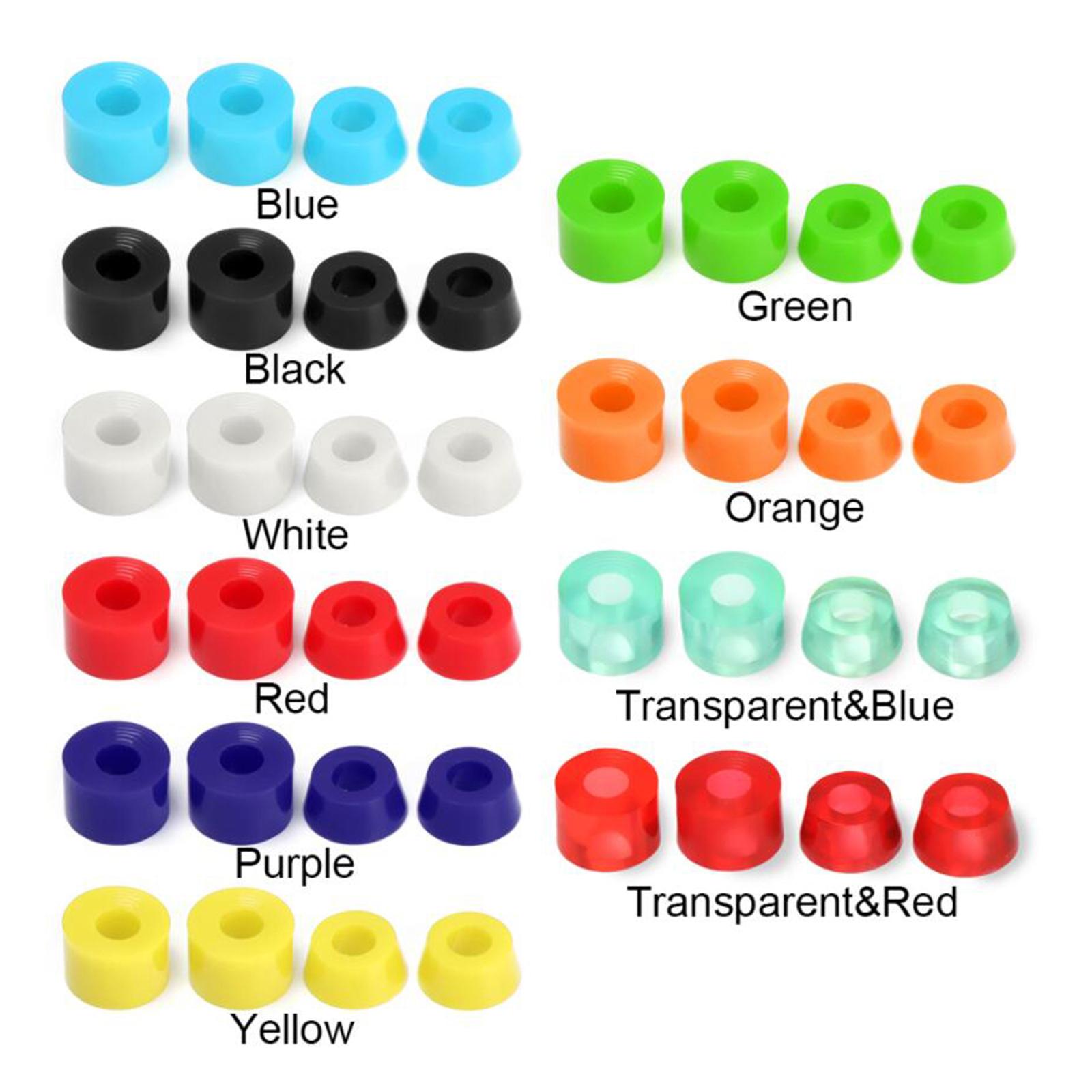 4pcs 92A Skateboard Bushings Longboard Truck Rebuild Kits Bushings Skateboard Cup Washers for 7 Inch Skateboard Trucks