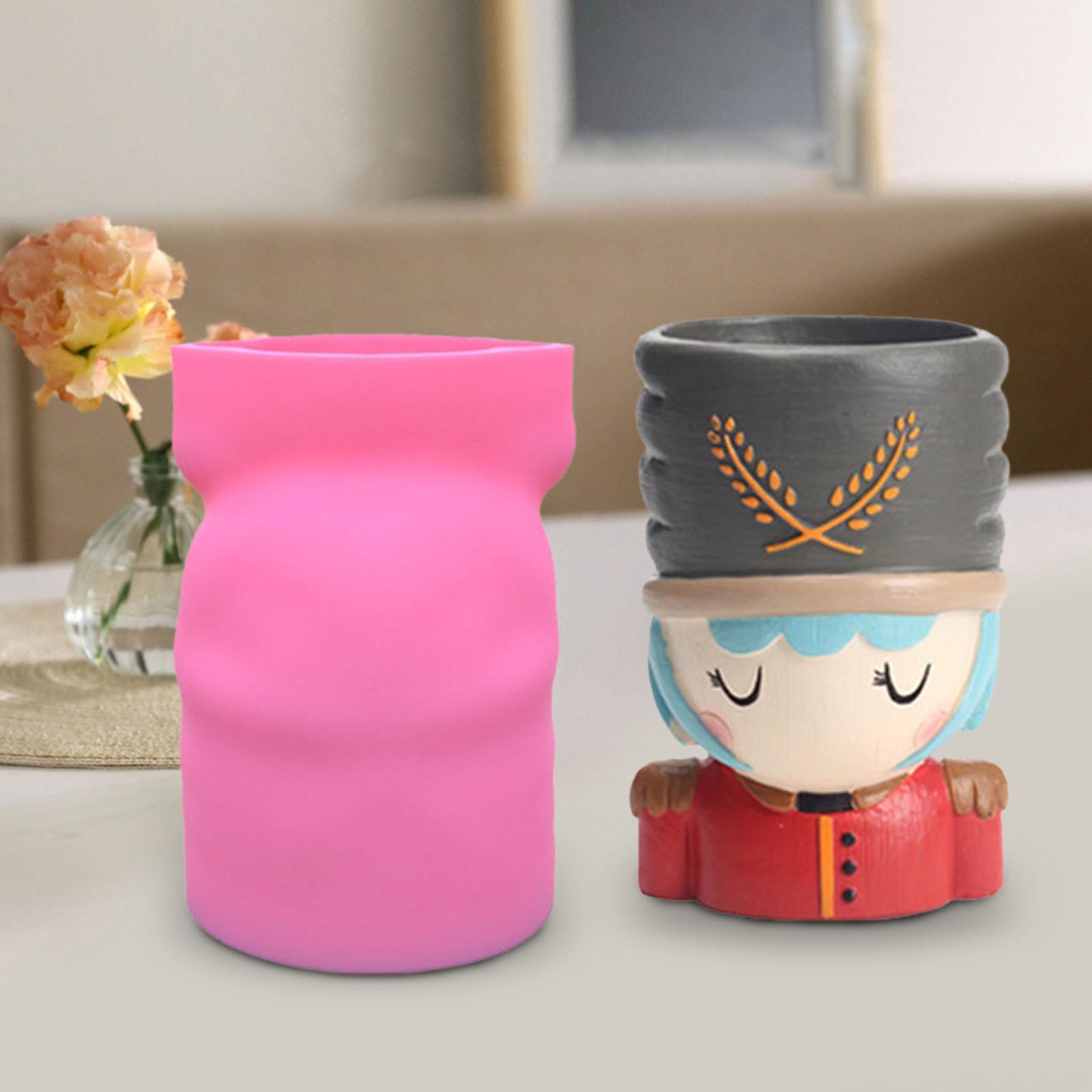 Soldier Shaped Silicone Mold Epoxy Resin Casting Flower Pot Mould Decoration