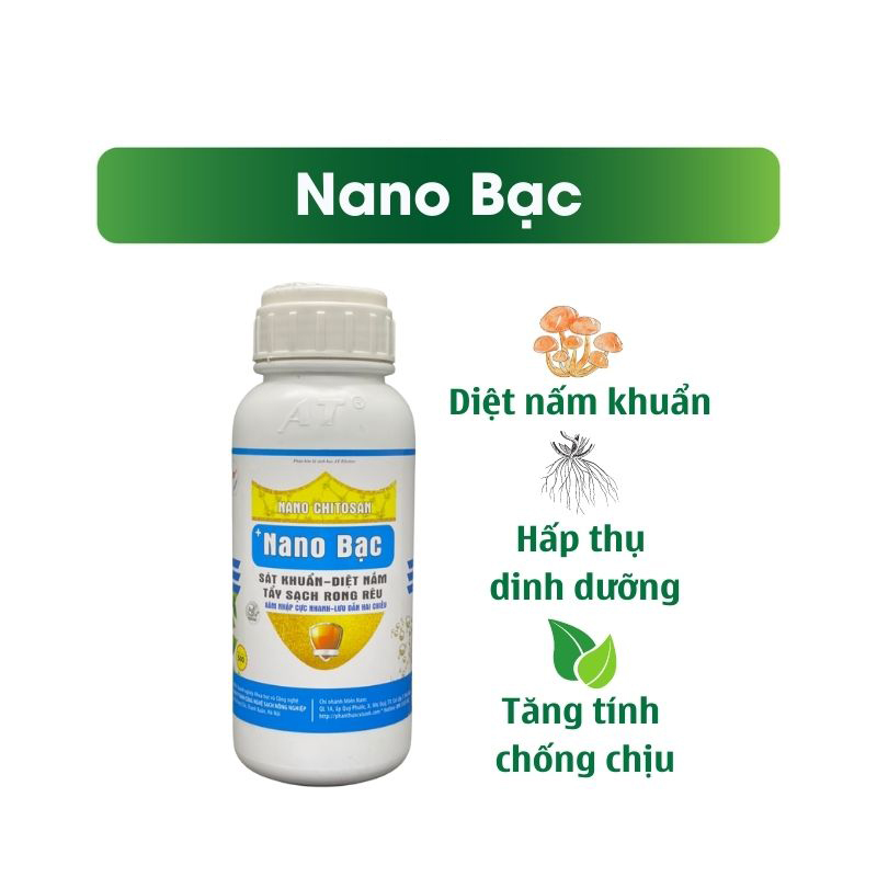 Nano Bạc diệt khuẩn sát khuẩn diệt nấm, rửa vườn, tẩy sạch rong rêu, kháng virus – Nano Bạc AT đậm đặc 500ml