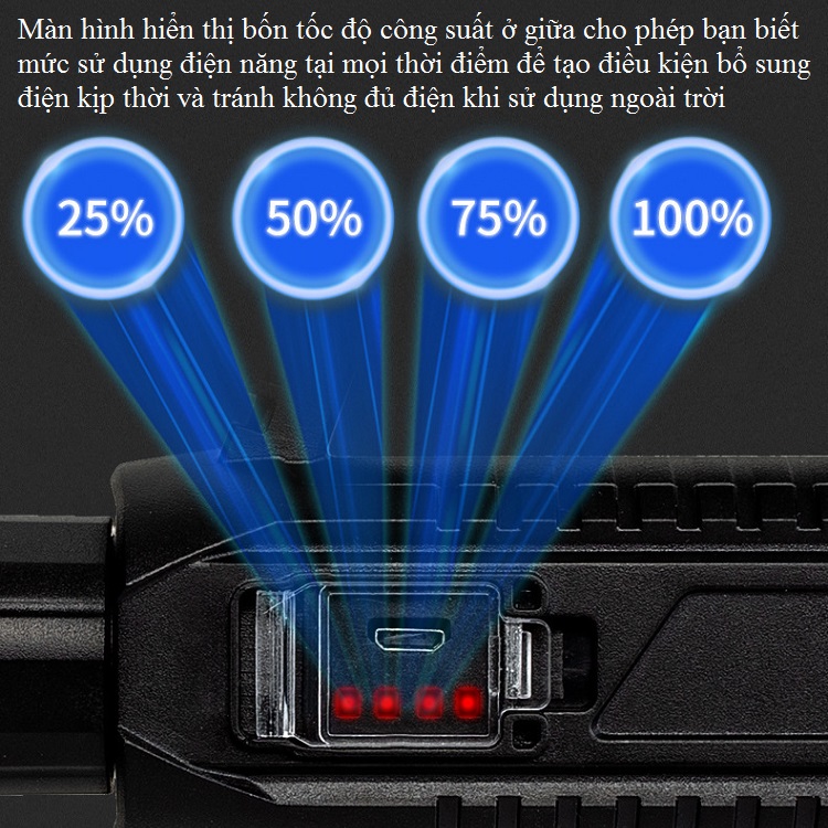 Đèn pin có quai xách siêu sáng thích hợp đi ban đêm hay dã ngoại ngoài trời ( TẶNG ĐÈN LED MINI CẮM CỔNG USB SIÊU SÁNG - Giao màu mẫu nhiên )