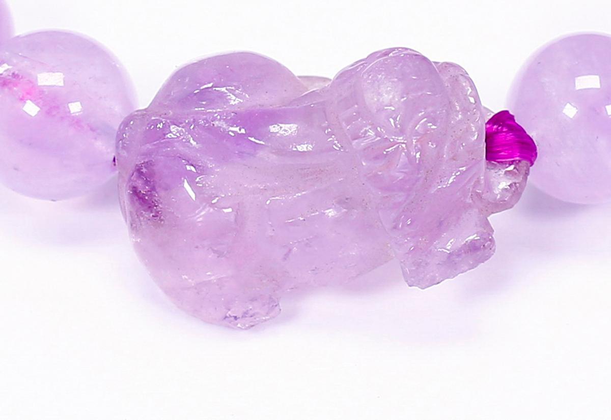 Vòng tay đá thach anh tím ngọc mix tỳ hưu mệnh hỏa, thổ - Ngọc Quý Gemstones