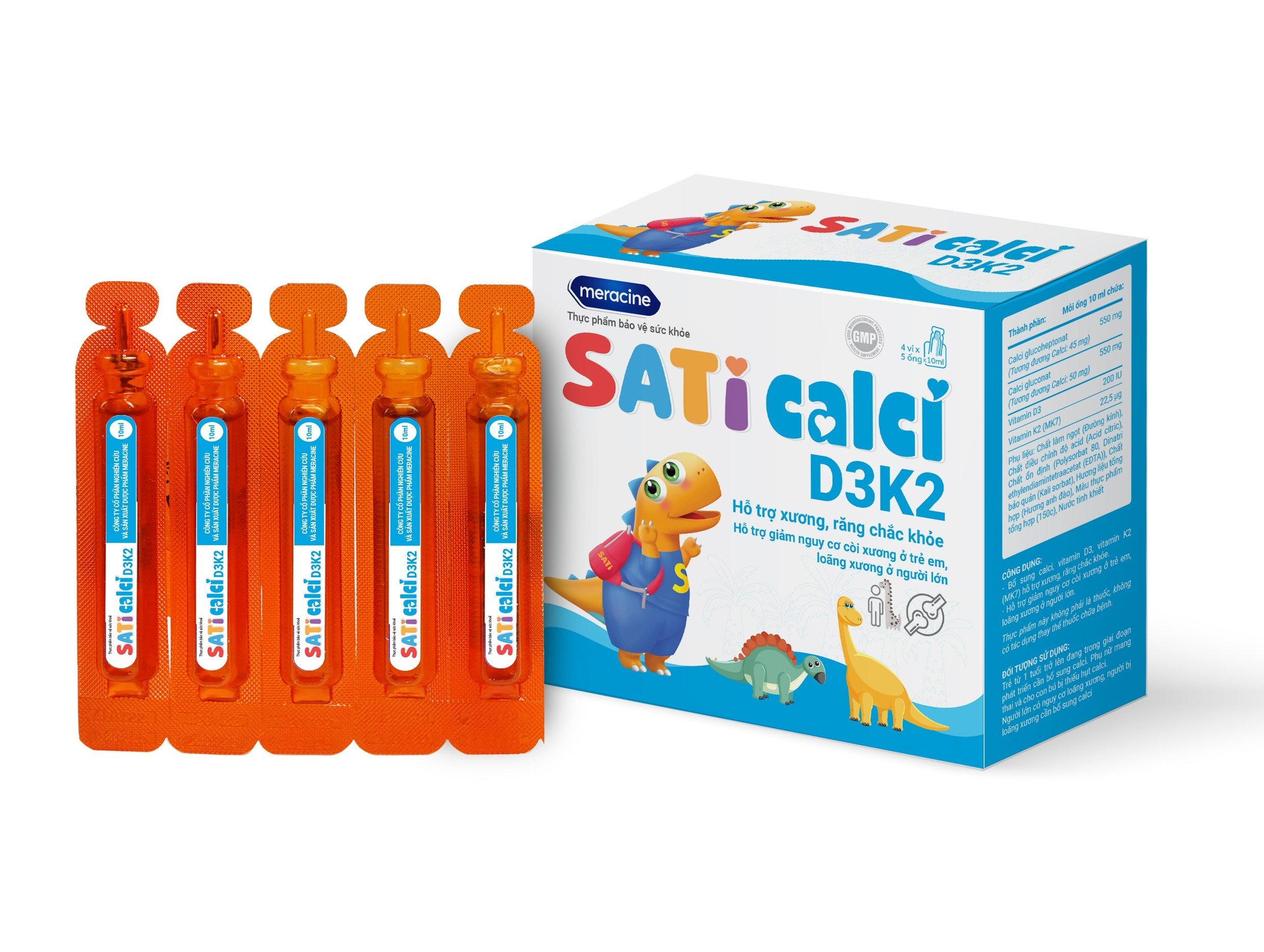 Thực phẩm bảo vệ sức khỏe bổ sung canxi Saticalci D3K2 hỗ trợ tăng chiều cao và chống loãng xương )