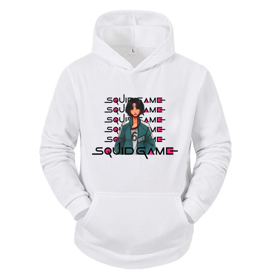 Áo hoodie Trắng Squid game nhiều mẫu, Vải Nỉ Ngoại Dầy Dặn, Anam Store