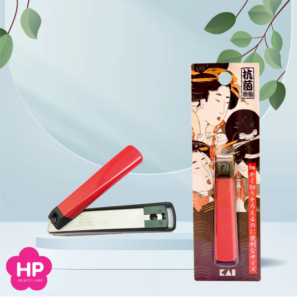 Bấm Móng Tay Inox Hình Geisha Razor Kai HC0467 Cỡ Đại (Màu Đỏ)