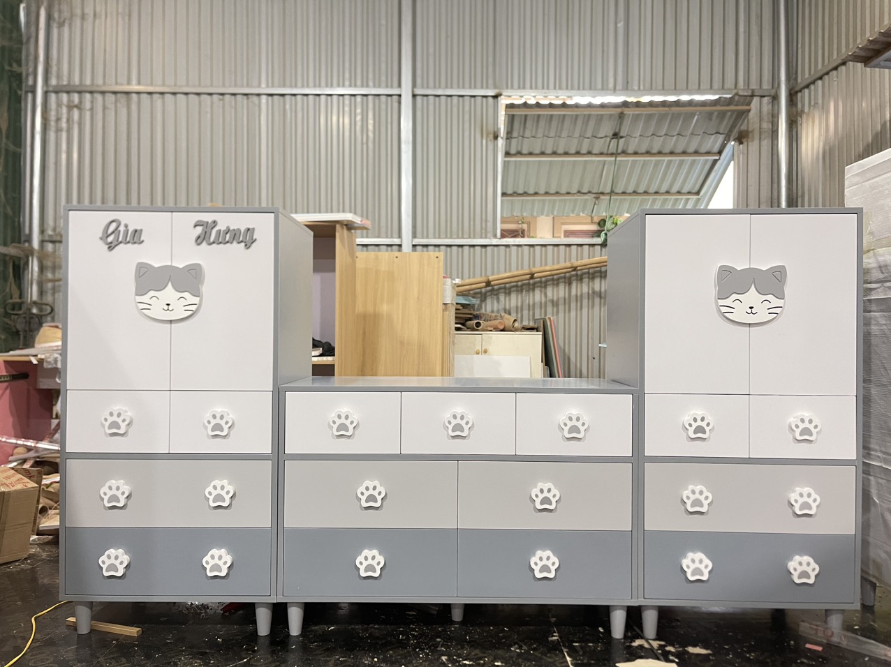 Tủ trẻ em, tủ đựng đồ cho bé gỗ MDF phủ melamine kích thước 60x120cm và 90x70cm