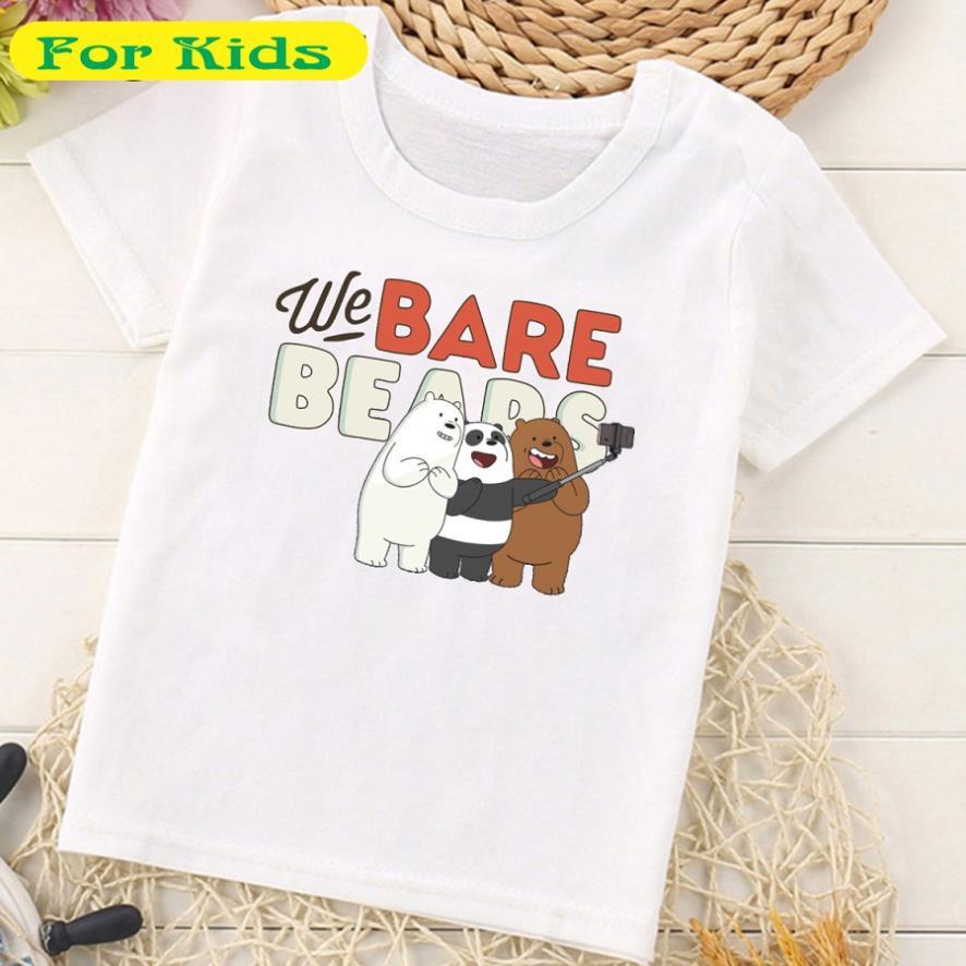 Áo Thun in hình WE BARE BEARS Cho Bé Trai Bé Gái