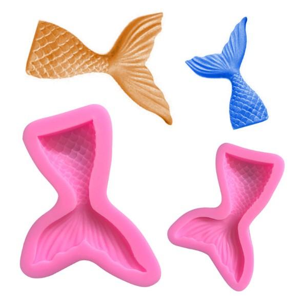 Khuôn silicon 3D mẫu đuôi Cá to 11 cm