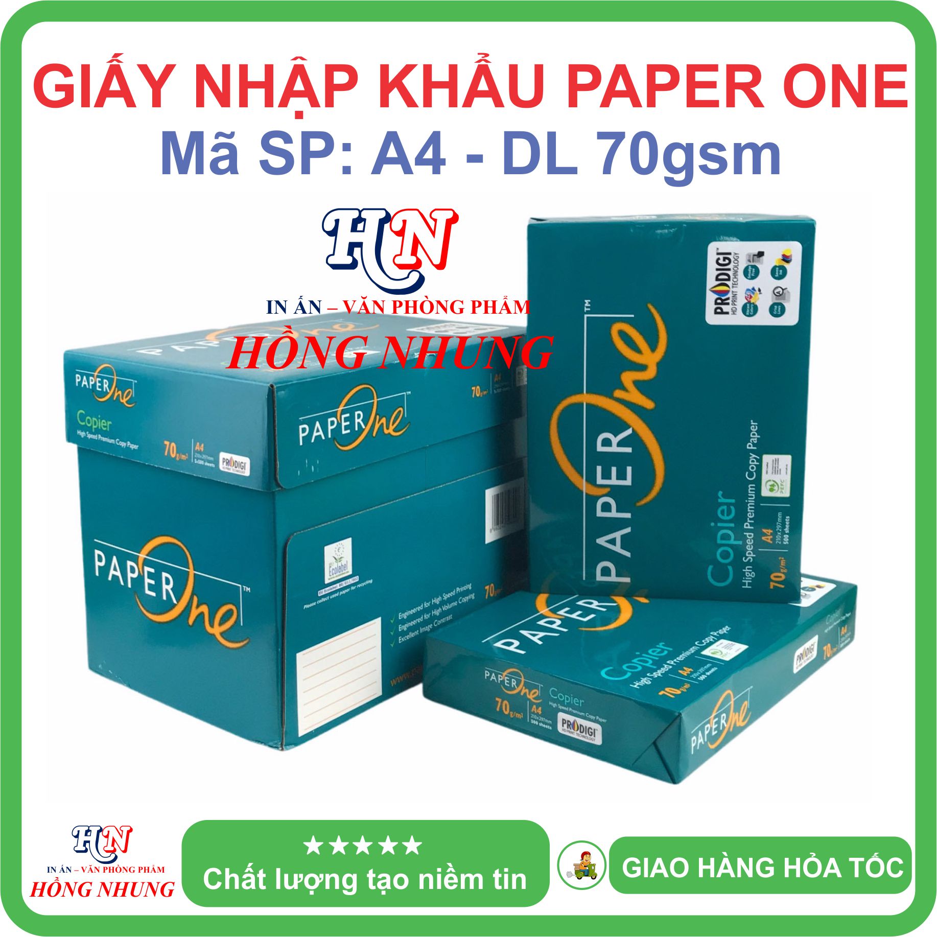 [HỒNG NHUNG] Giấy In A4 Paper One - Định Lượng 70gsm/80gsm, Chất Lượng Tốt, Hàng Giấy Thùng