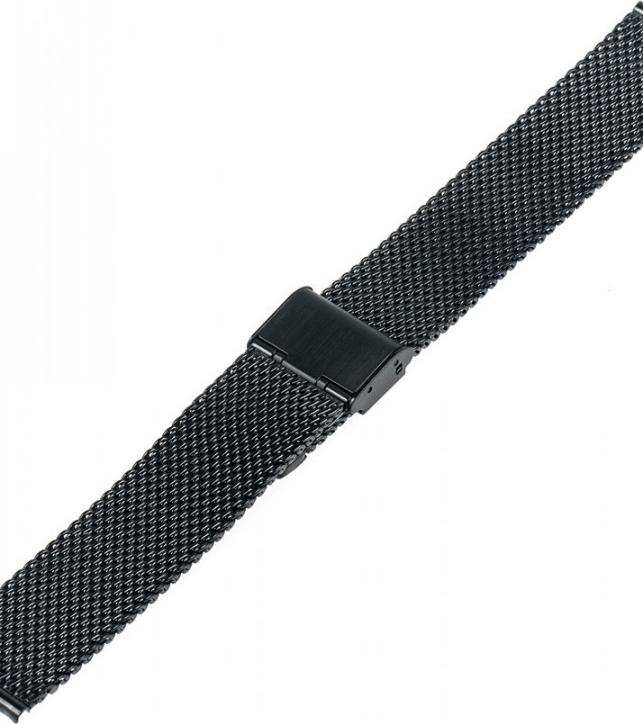 Dây Đeo Đồng Hồ Kim Loại Dạng Bấm Khóa Thép Không Gỉ Size20Mm - 22Mm - Đen - 20Mm