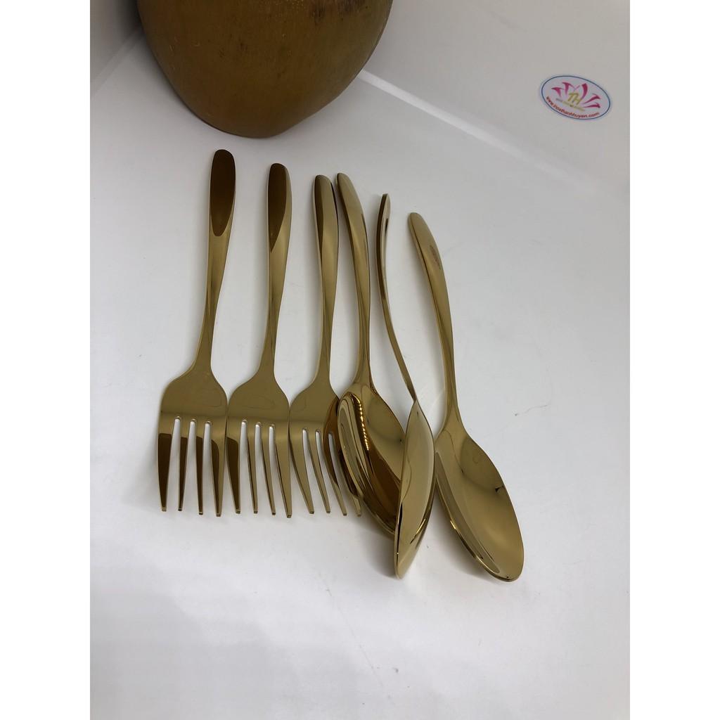 Bộ dao muỗng nĩa inox 304 vàng cao cấp Hàn Quốc Or Costa Ý sản xuất tại Việt nam vệ sinh an toàn