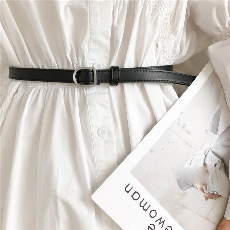 DÂY NỊT HÌNH THOI Nam nữ Unisex ulzzang Không lỗ tiện lợi - Dây thắt lưng nam nữ bản nhỏ 1.8cm