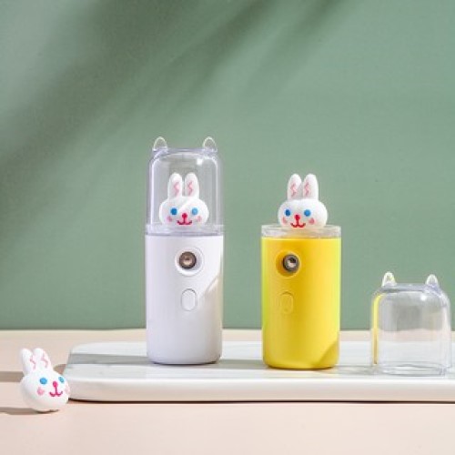 MÁy phun sương nano mini cầm tay bò sữa, thỏ dễ thương HR tặng kèm hình dán