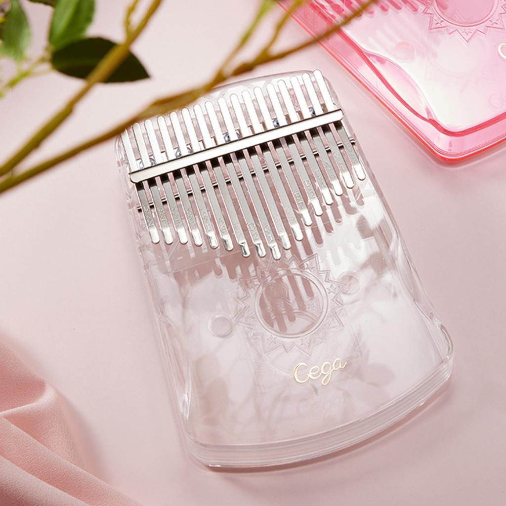 17-Key Crystal Kalimba Finger Thumb Piano Mbira Soft Handle Clear w/ Sticker