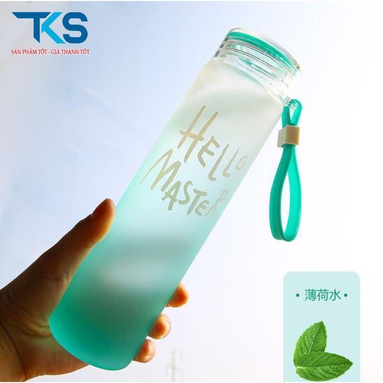 Bình đựng nước Hello Master 480ml chất liệu thủy tinh