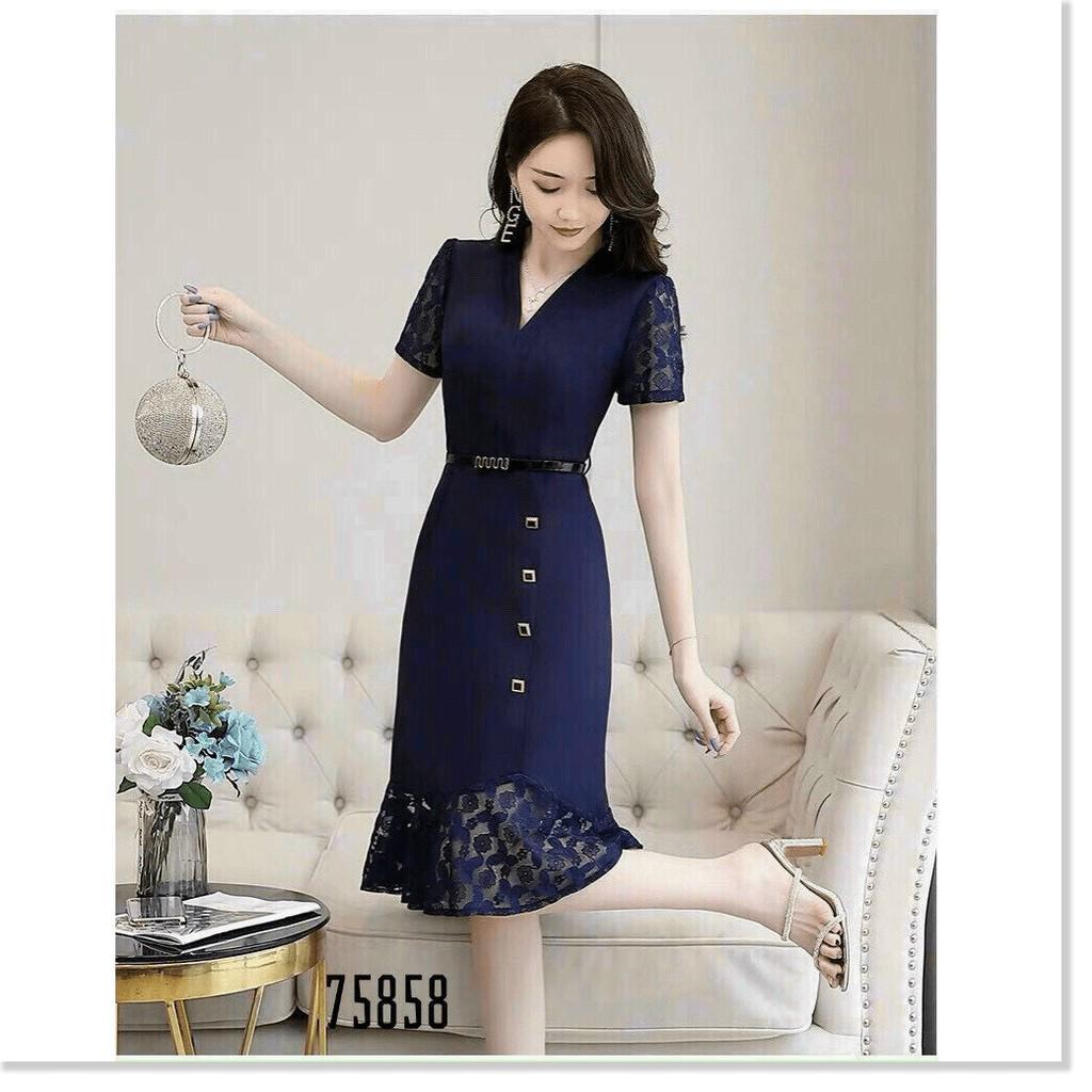 ĐẦM VOAN LỤA ÔM NỮ SIÊU XINH KÈM NỊT TÔN DÁNG CHO QUÝ CÔ THỜI TRANG LANO STORE