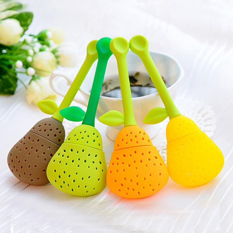 Hot Sales Tea Strainer Pear Shaped Silicone Perforated Tea Leaf Filter Infuser Spice Herbal Infuser Filter Tool Teaware