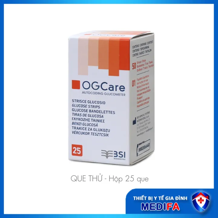 Que Thử Đường Huyết Ogcare (25 Que/ Hộp)