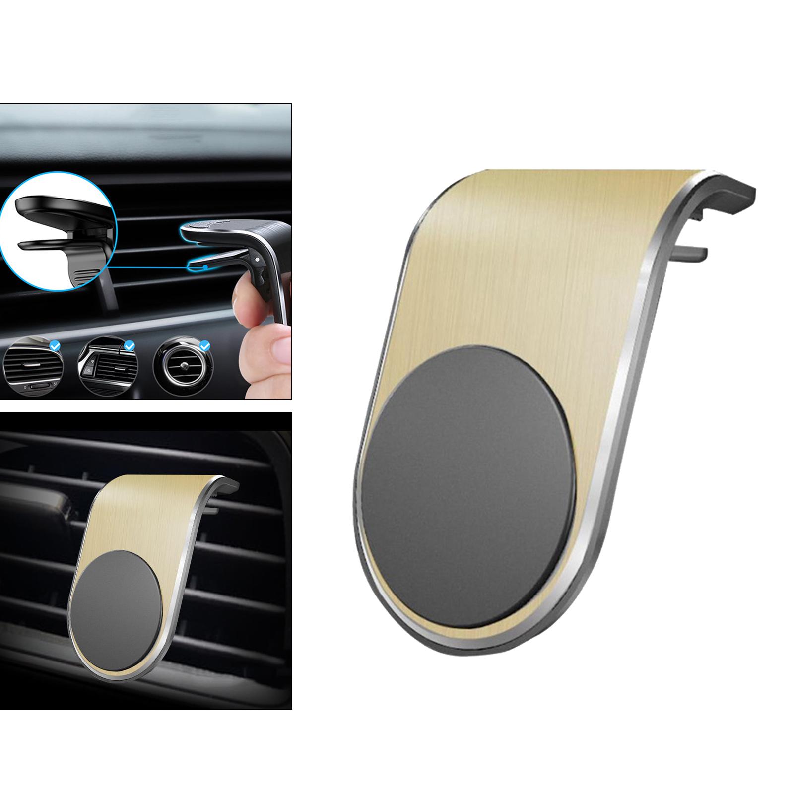 Golden Car Mobile Cell Phone Holder Magnetic Air Vent Clip Mount for iPhone