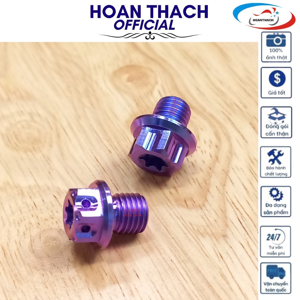 Ốc Chân Kính Gr5 Titan Ren Ngược 10L Màu Tím Dùng cho nhiều dòng xe , SP010313 (giá 1 con)