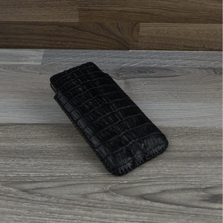 Bao Da Rút dành cho Iphone 11 Pro Max Da Cá Sấu Thật Màu Đen