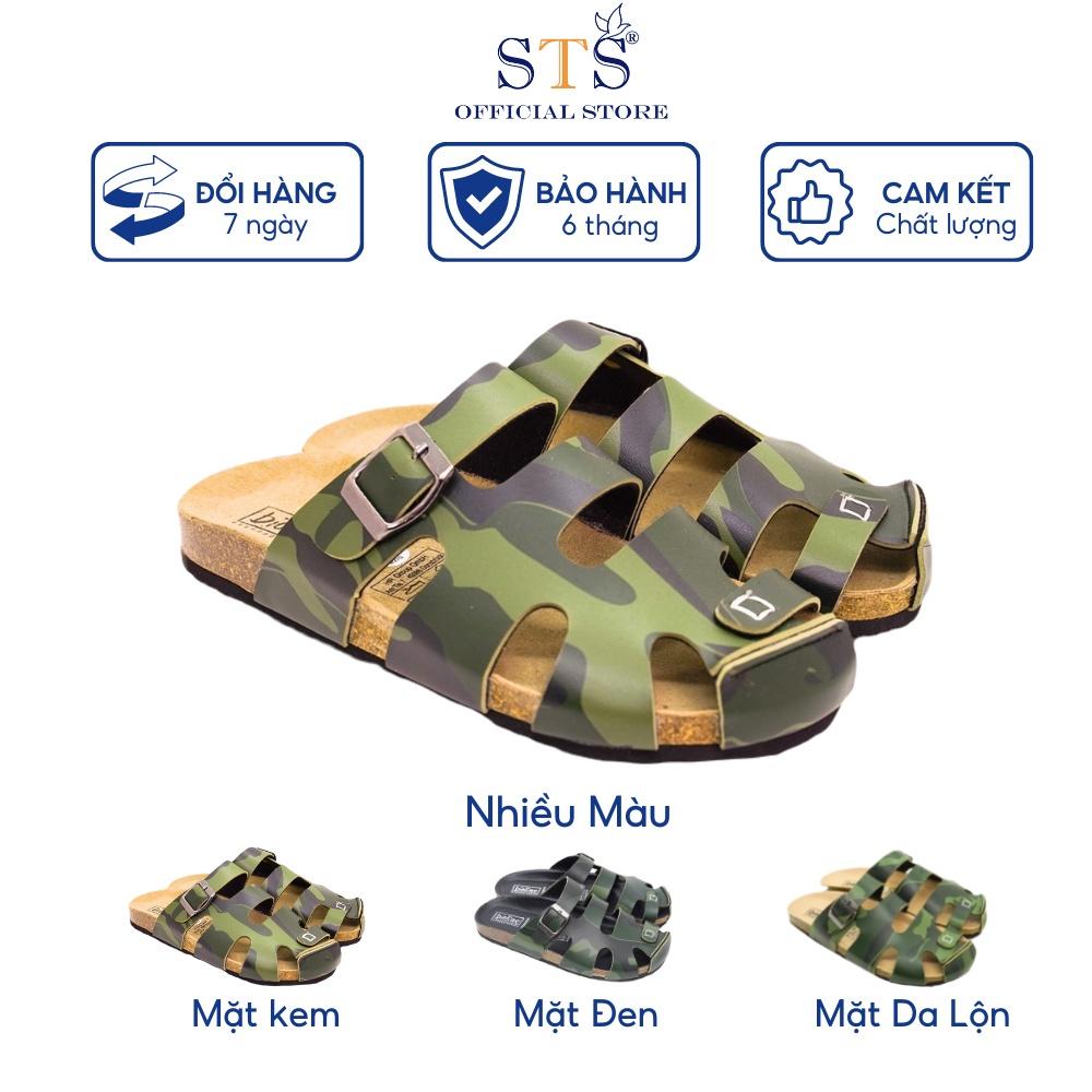 Dép RỌ Đế Trấu da PU cao cấp Màu Camo Rằn Ri thời trang chống nước dễ vệ sinh, đi chơi đi biển