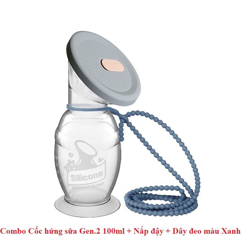 Combo Cốc hứng sữa Gen.2, nắp đậy và dây đeo Haakaa. Chất liệu silicone cao cấp, an toàn. Không BPA, PVC và phthalate