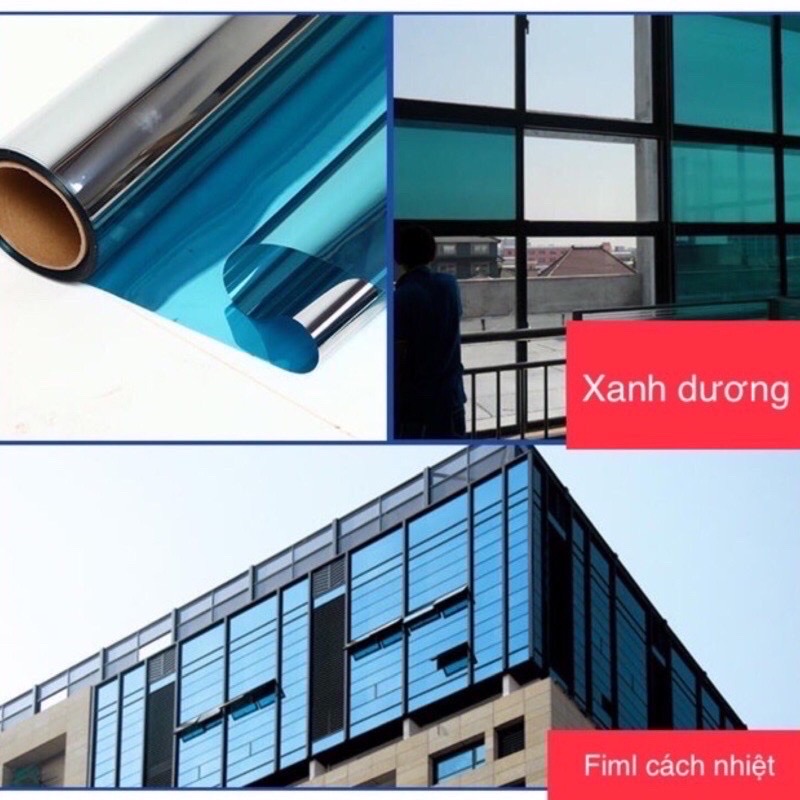 Tấm Film Dán kính phản Quang cách nhiệt chống tia UV 99%, Decal dán cửa băm phòng nhà ở keo sẵn bóc ra dán