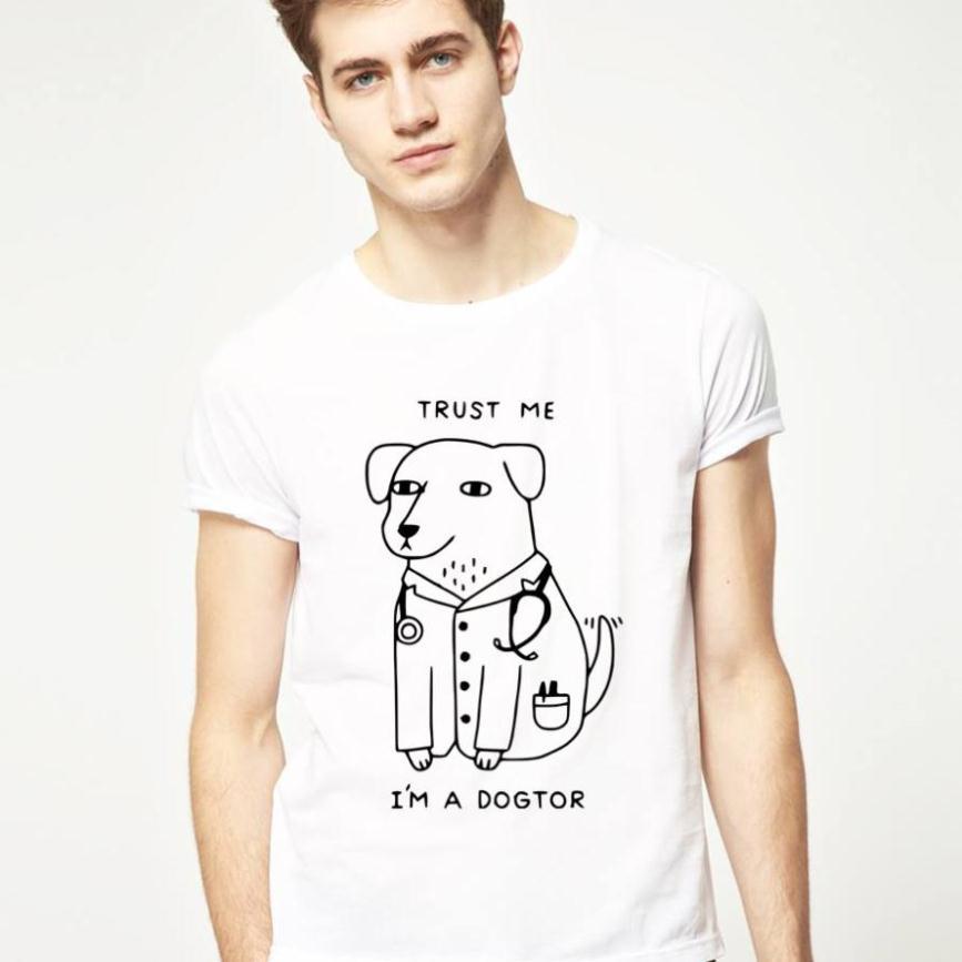 Áo thun trust me i'm a dogtor, hot trend 2022, vải cotton dày mịn mát, in cao cấp