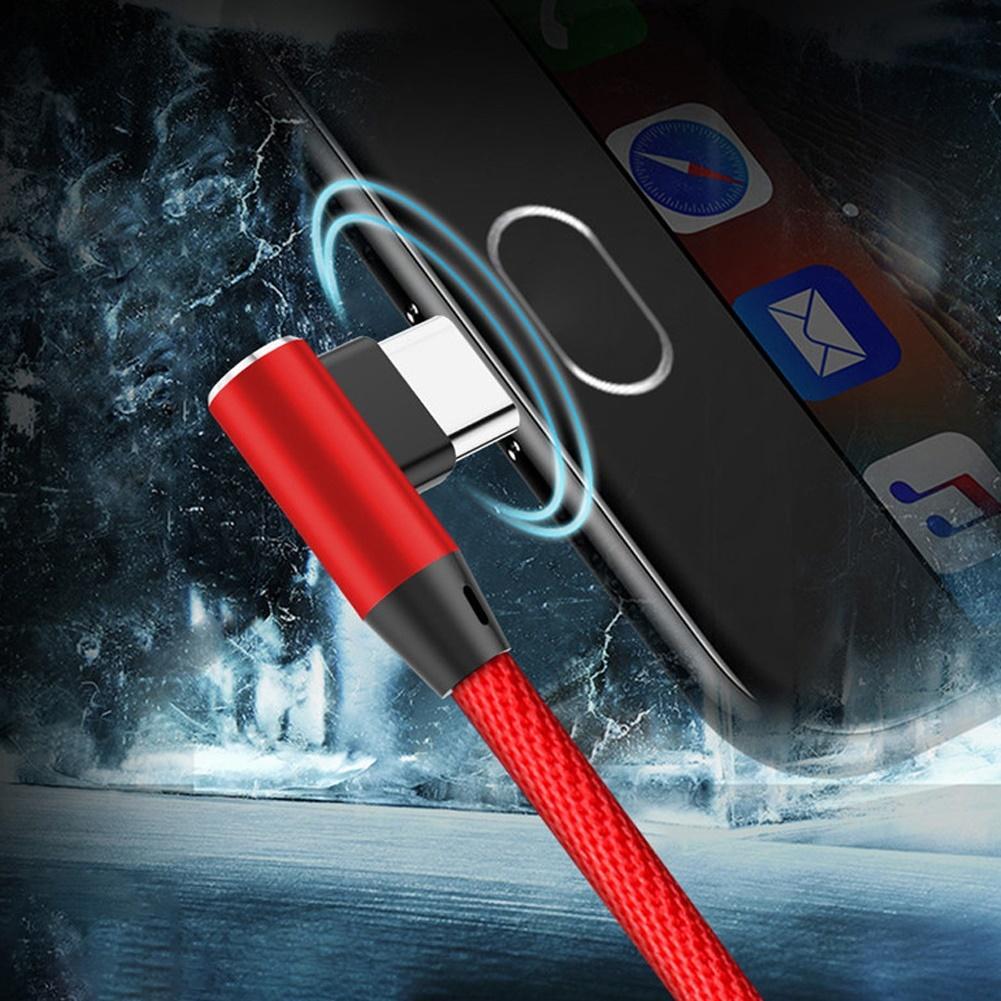 【ky】90 Degree Elbow Micro USB Type-C Data Transfer Fast Charging Cable for Android