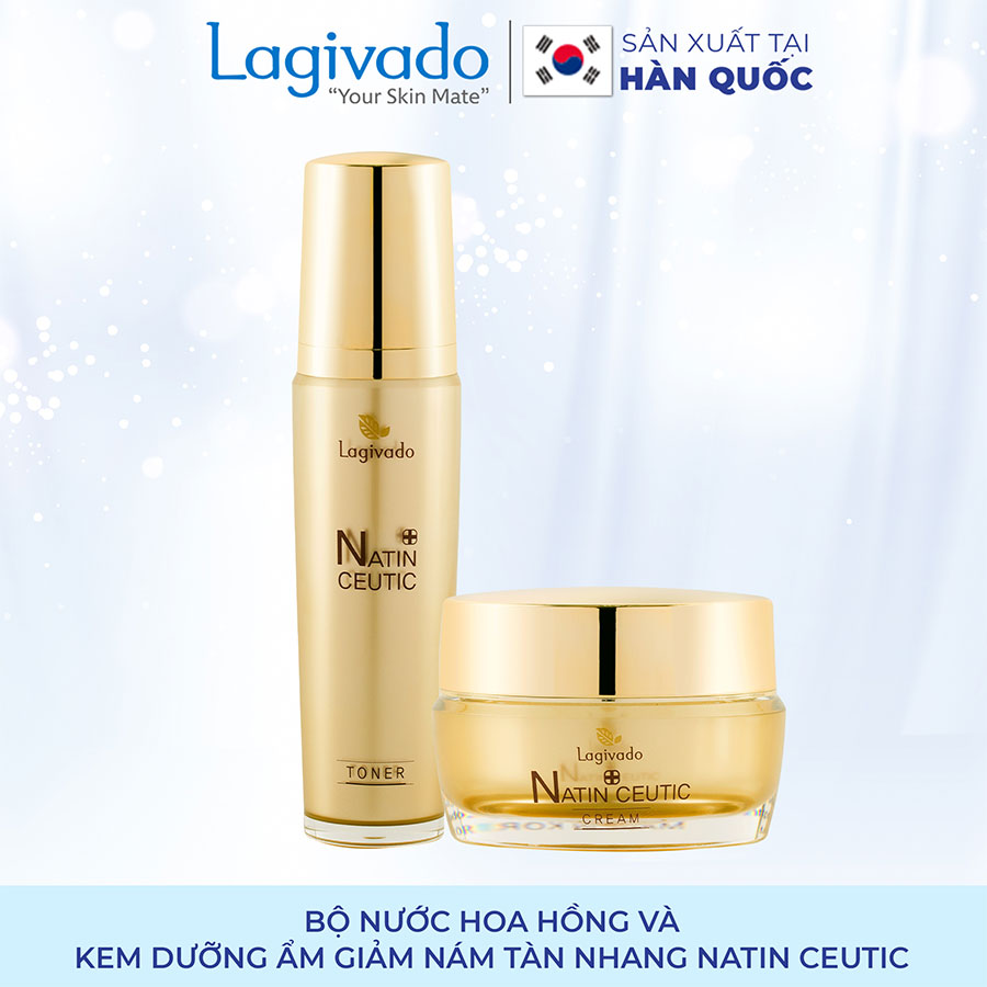 Bộ đôi trẻ hóa da, giảm nám tàn nhang Hàn Quốc Lagivado Natin Ceutic (Toner Ceutic 120 ml + cream Ceutic 50g)