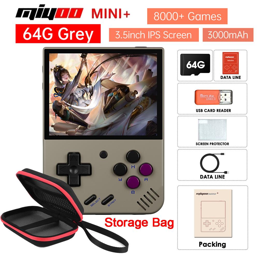 Máy chơi game cầm tay MIYOO Mini Plus Retro Màn hình IPS 3,5 inch Hệ thống Linux 16000 Trò chơi Máy chơi game di động Quà tặng cho trẻ em Màu sắc: 64G Trắng 8000 Trò chơi