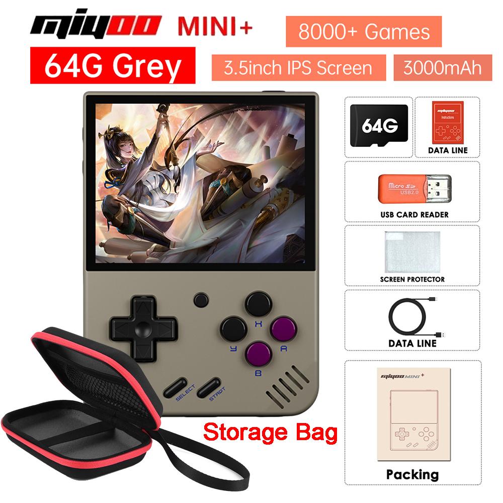 Máy chơi game cầm tay MIYOO Mini Plus Retro Màn hình IPS 3,5 inch Hệ thống Linux 16000 Trò chơi Máy chơi game di động Quà tặng cho trẻ em Màu sắc: 64G Trắng 8000 Trò chơi