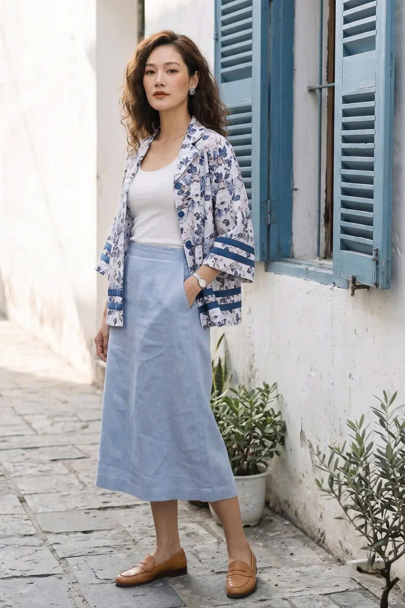 Áo Kiểu Vintage Cổ Ve Linen Hoa Mẫu Đơn Top252 Thời trang Hity