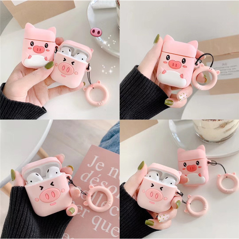 Airpods case, Ốp bảo vệ dành cho Airpods - Cute Pig